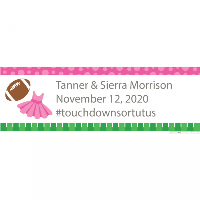 Personalized Touchdowns or Tutus Gender Reveal Banner - Medium (1 Piece ...