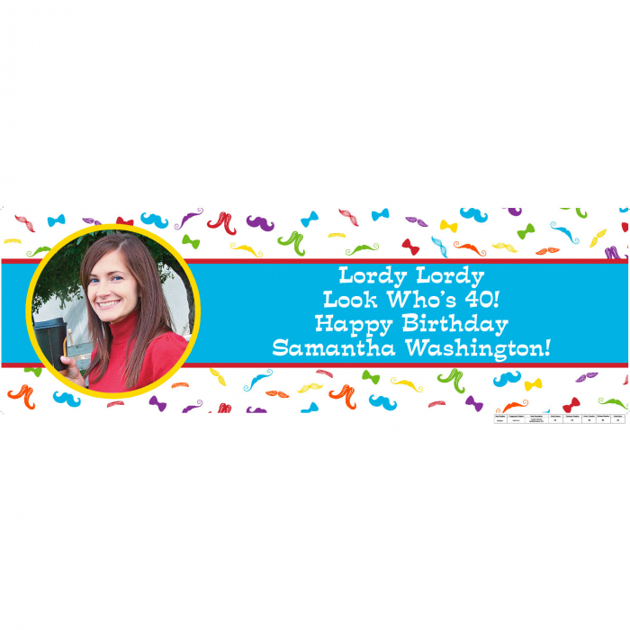 Custom Photo Small Flashy Stache Vinyl Banner (1 Piece(s))