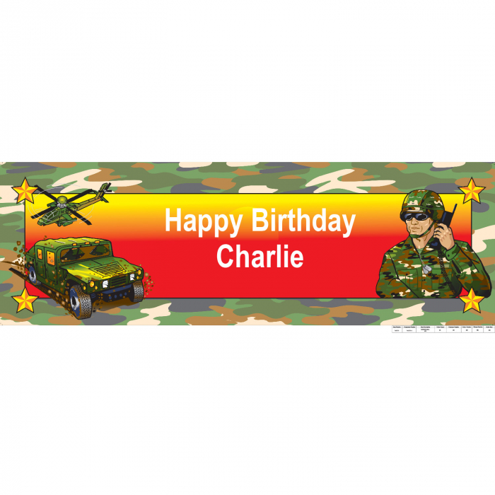 Personalized Small Camouflage Army Vinyl Banner (1 Piece(s))