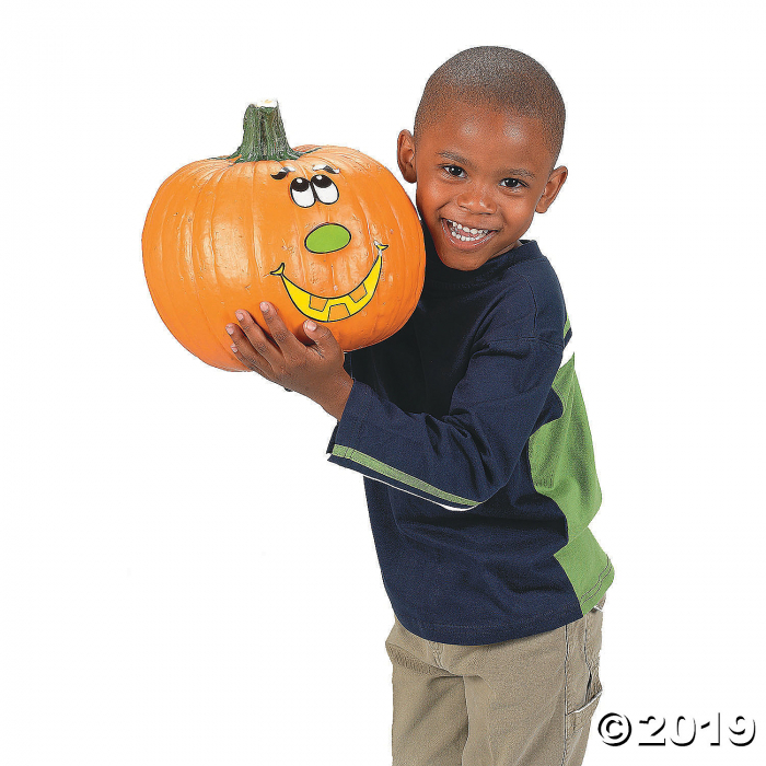 Jack-O'-Lantern Face Stickers (Per Dozen)