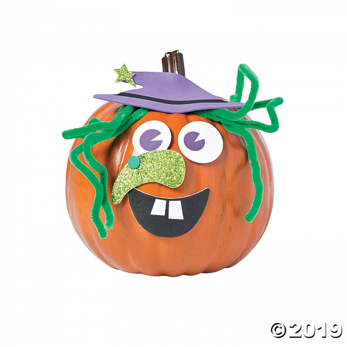 Goofy Witch Pumpkin Decorating Craft Kit (Makes 12)