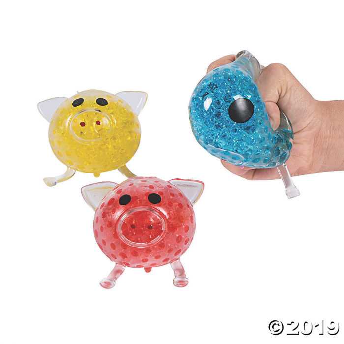 Pig Water Bead Squeeze Toys (Per Dozen)