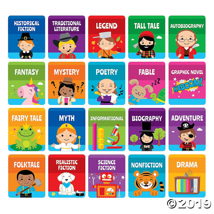 Book Bin Genre Stickers (100 Piece(s))