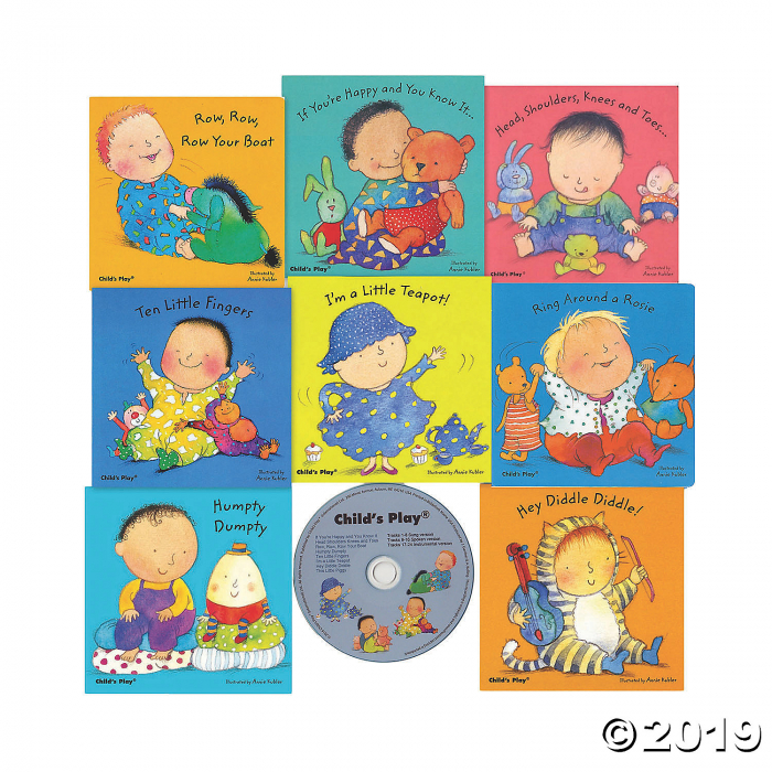 Nursery Rhyme Board Book, Set of 8 with CD (1 Set(s))