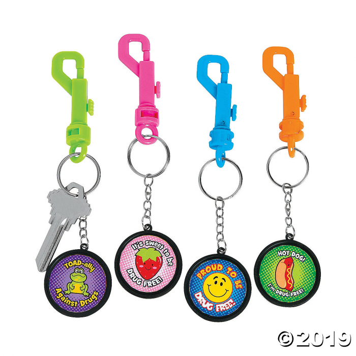 Drug Free Backpack Clip Keychains (Per Dozen)