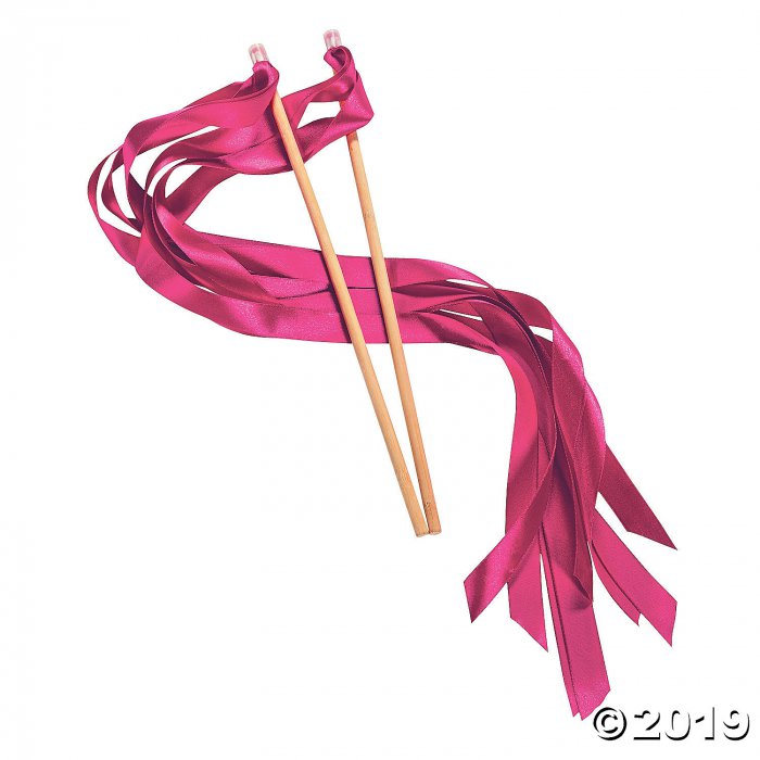Hot Pink Ribbon Wands (24 Piece(s))