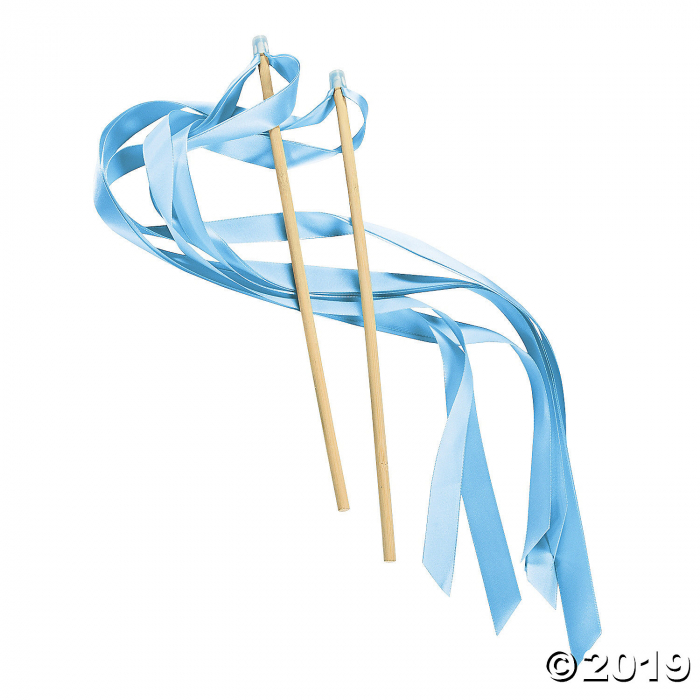 Light Blue Ribbon Wands (24 Piece(s))