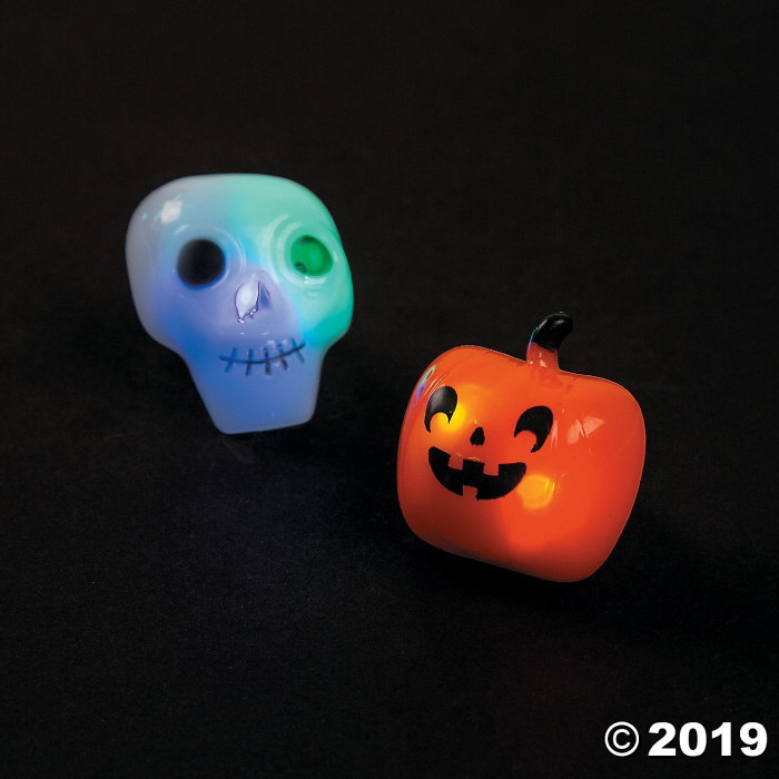 Halloween LED Light-Up Rings (Per Dozen)
