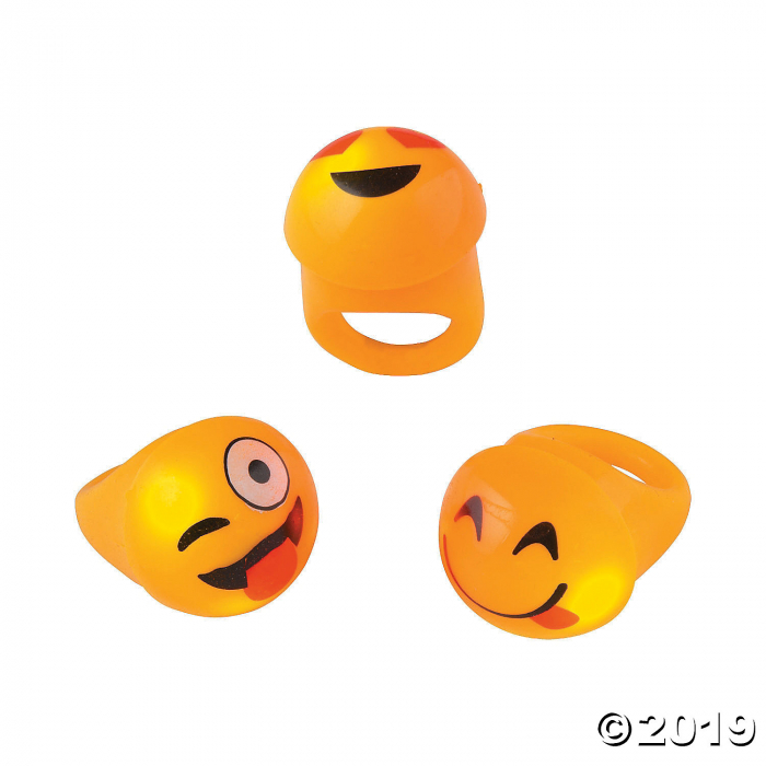 Flashing Emoji Light-Up Rings (Per Dozen)