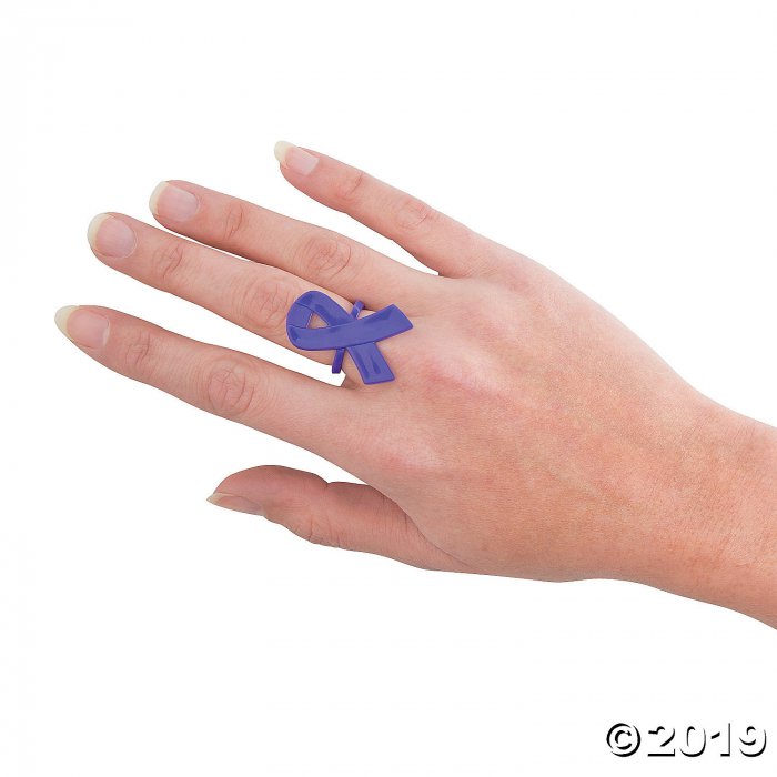 Purple Awareness Ribbon Rings (Per Dozen)