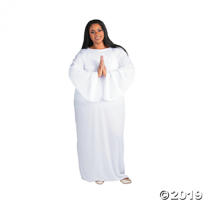Adult's Plus Size White Nativity Gown (1 Piece(s))