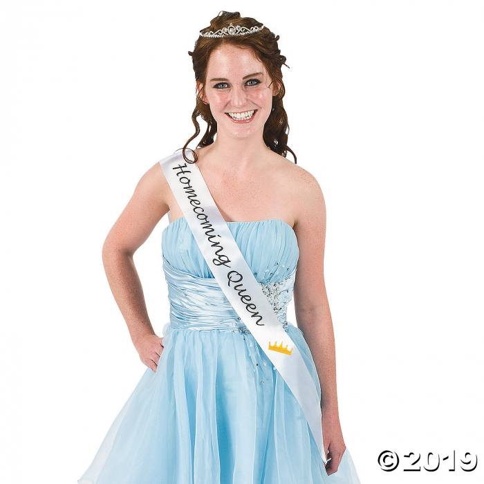 White Homecoming Queen Sash (1 Piece(s))