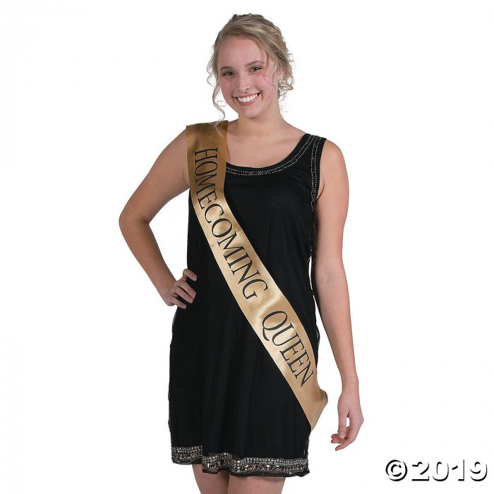 Gold Homecoming Queen Sash (1 Piece(s))