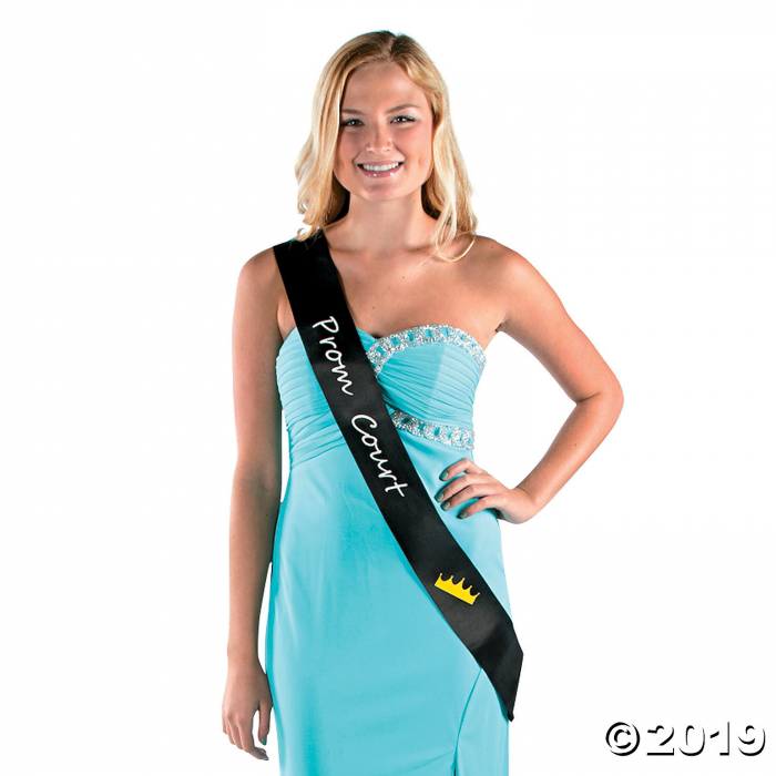 Black Prom Court Sash (1 Piece(s))