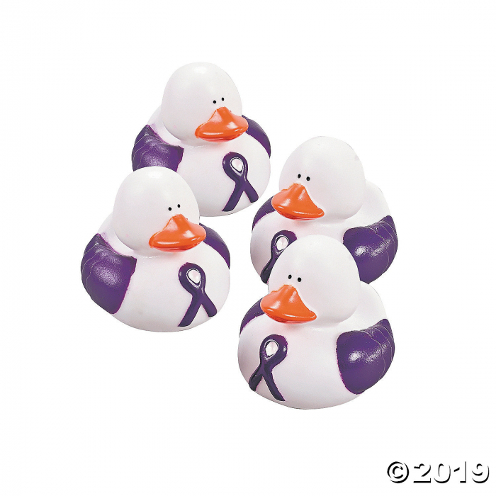 Purple Awareness Ribbon Rubber Duckies (Per Dozen) Purple Awareness Ribbon Rubber Duckies (Per Dozen)