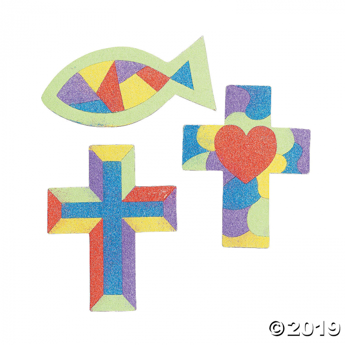 Religious Sand Art Magnet Craft Kit (Makes 12)