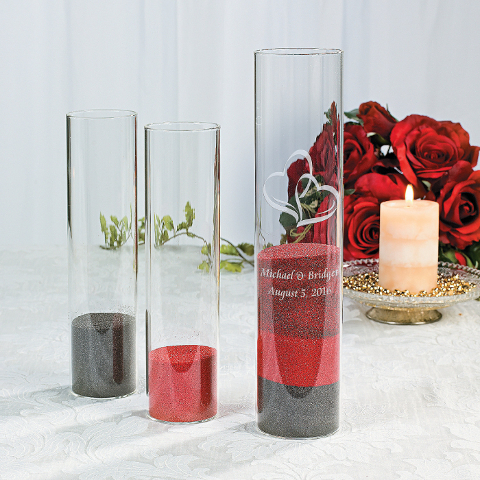 Personalized Two Hearts Unity Sand Ceremony Cylinders (1 Set(s))