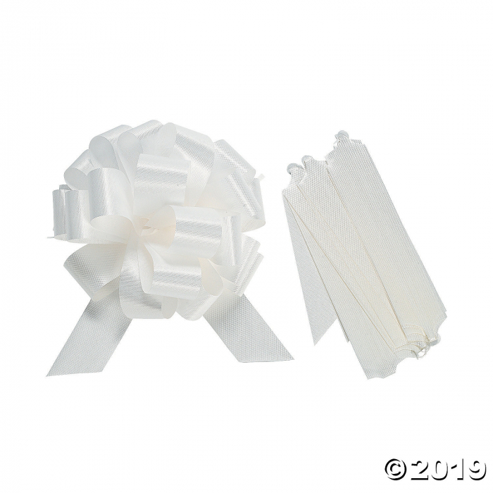 White Wedding Pull Bows (Per Dozen)