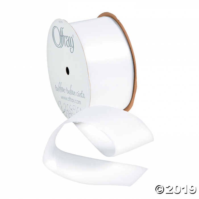 Pure White Wired Satin Ribbon - 2 1/4 (1 Roll(s))