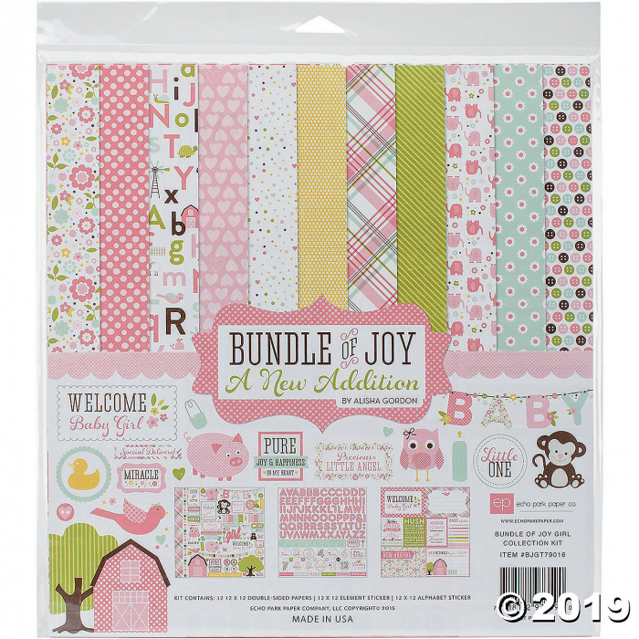 Echo Park Collection Kit 12"X12"-Bundle Of Joy/A New Addition - Baby Girl (12 Sheet(s))