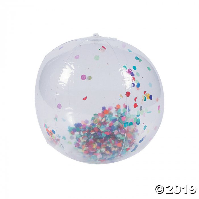 Inflatable 9" Medium Confetti Beach Balls (6 Piece(s))