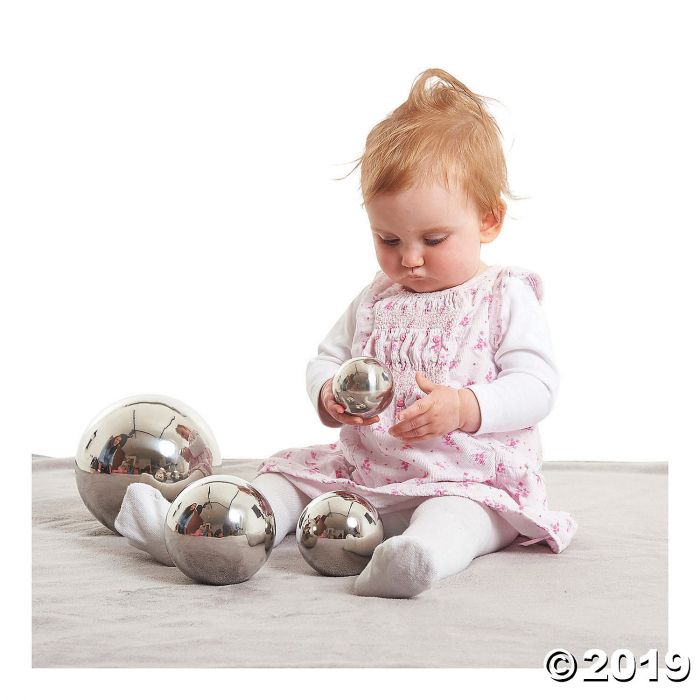 Sensory Reflective Balls - Silver, Qty 4 (1 Set(s))