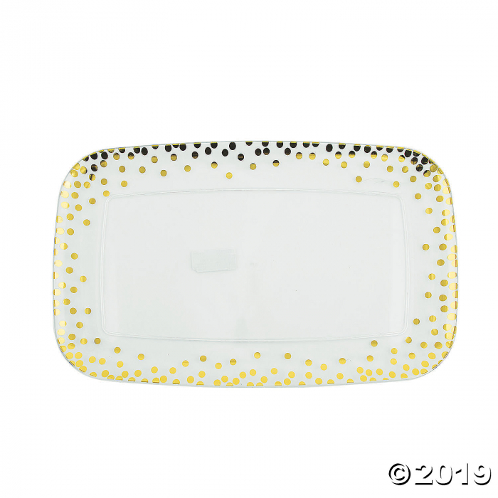 Gold Dot Clear Serving Tray (1 Piece(s))