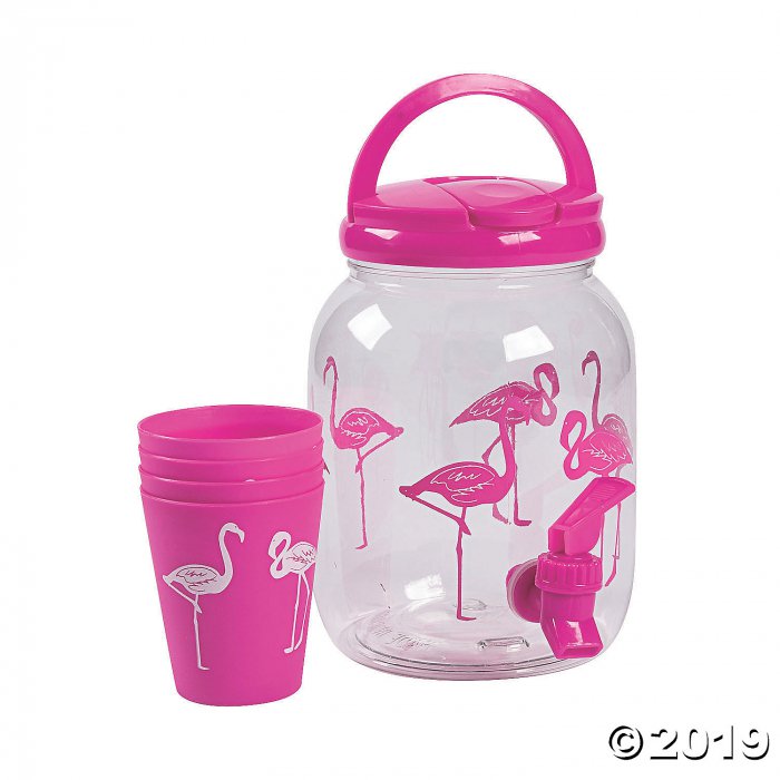 Flamingo Drink Dispenser with Cups (1 Set(s))