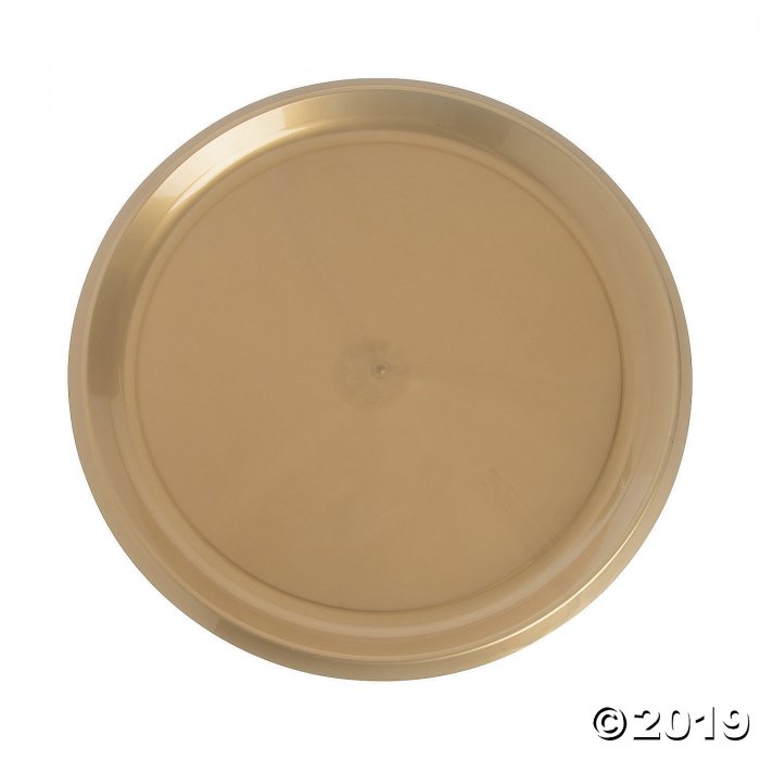 Gold Round Plastic Serving Plate (1 Piece(s))