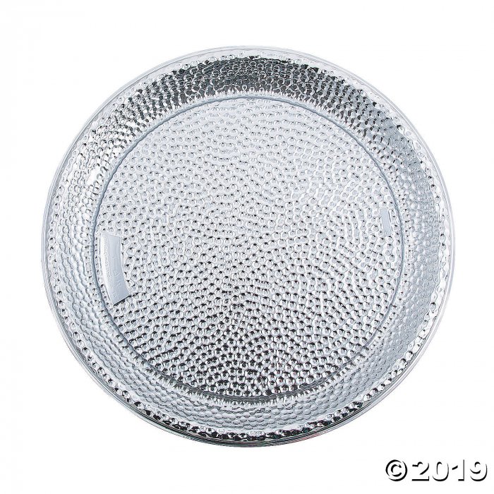 Silver Hammered Design Serving Tray (1 Piece(s))
