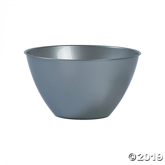 Small Silver Plastic Serving Bowl (1 Piece(s))