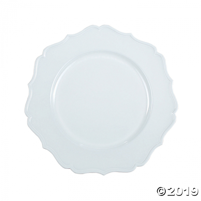 White Scalloped Chargers (6 Piece(s))