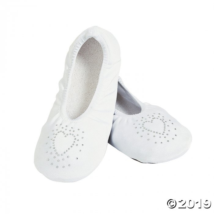 White Wedding Slippers - S/M (1 Pair)