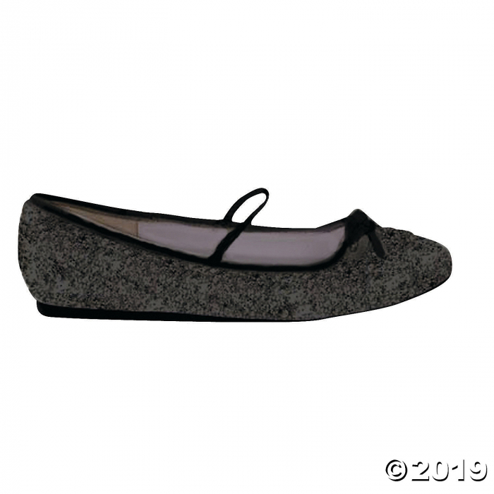 Black Glitter Ballet Shoes for Girls - Medium (1 Pair)