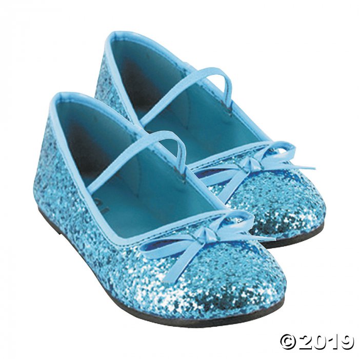 wakker worden Eerbetoon Onveilig Blue Glitter Ballet Shoes for Girls - Extra Small (1 Pair) |  GlowUniverse.com