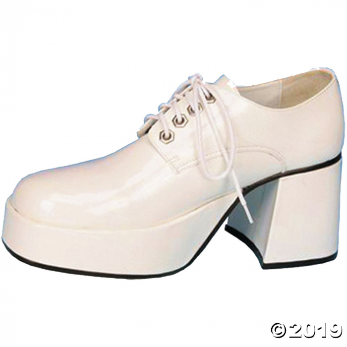 White Patent Leather Platform Shoes - Medium (1 Pair)