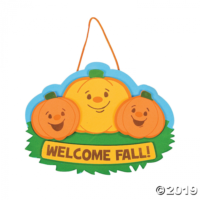 Welcome Fall Pumpkin Sign Craft Kit (Makes 12)