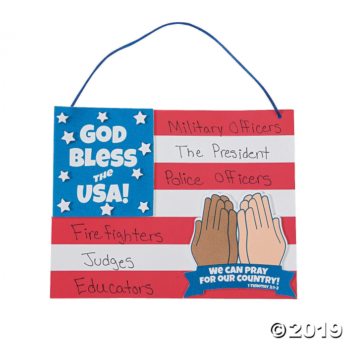 Patriotic Prayer Sign Craft Kit (Makes 12)