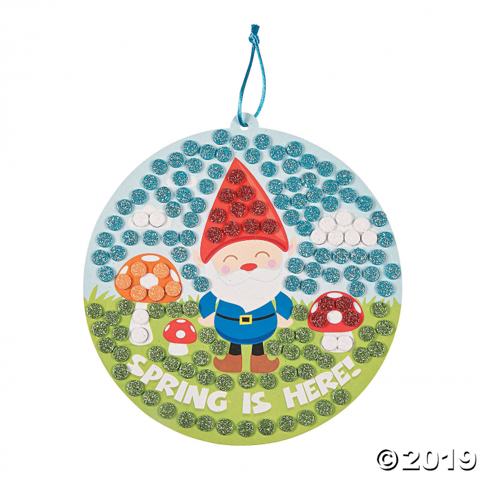 Glitter Mosaic Spring Gnome Sign Craft Kit (Makes 12)