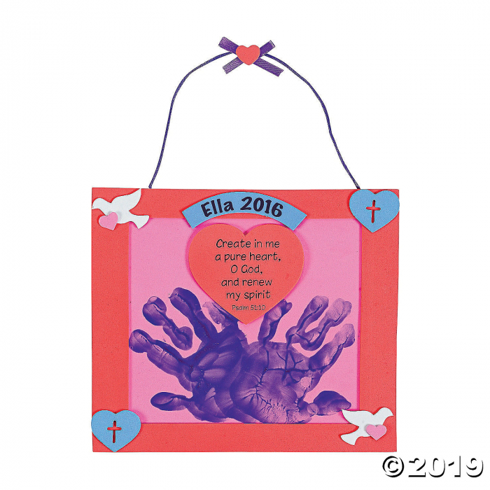 Handprint Psalm 51:10 Valentine Keepsake Craft Kit