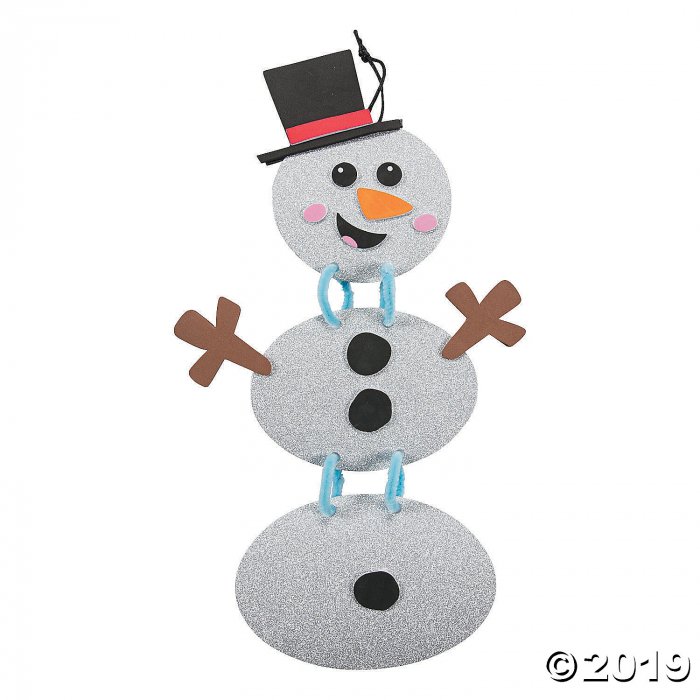 Glitter Linked Snowman Sign Craft Kit (Makes 12)