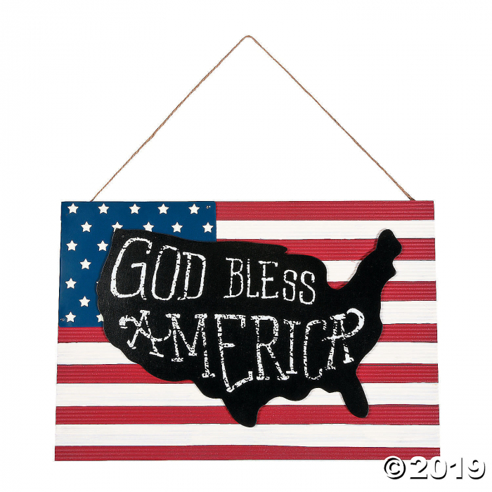 God Bless America Flag Sign (1 Piece(s))