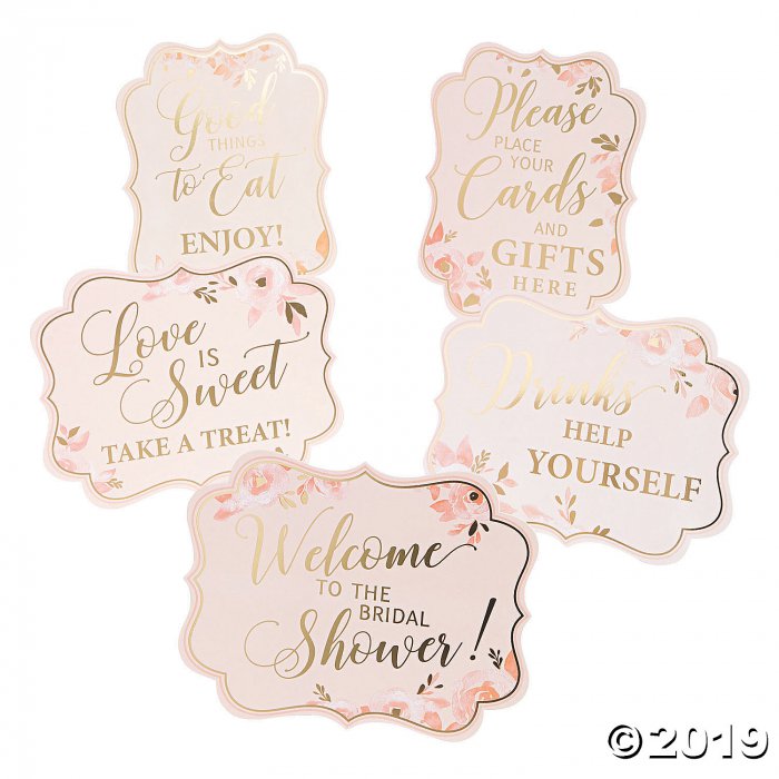 Pink & Gold Bridal Shower Signs (1 Set(s))