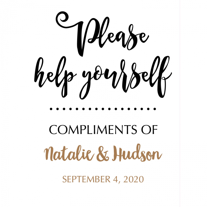 Personalized Help Yourself Wedding Sign (1 Piece(s))