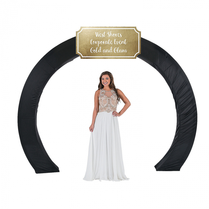 Personalized White & Gold Arch Sign (1 Piece(s))