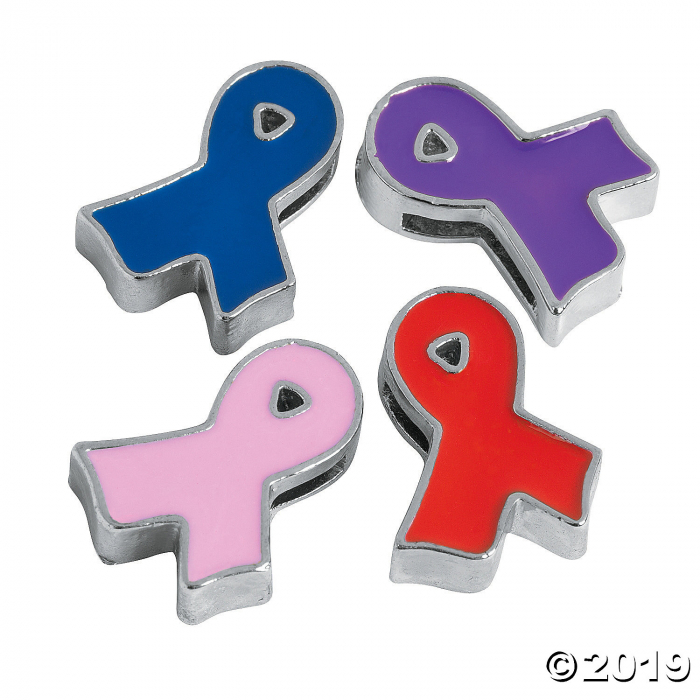 Small Enamel Ribbon Slide Charms (Per Dozen)