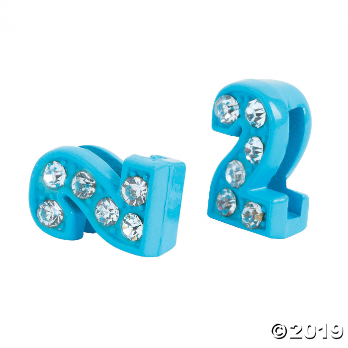 Small Rhinestone Number Slide Charms - 2 (5 Piece(s))