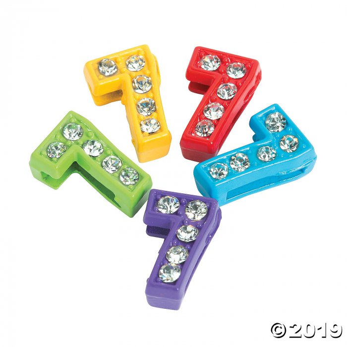 Small Rhinestone Number Slide Charms - 7 (5 Piece(s))