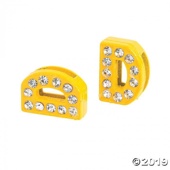 Small Rhinestone Letter Slide Charms - D (5 Piece(s))
