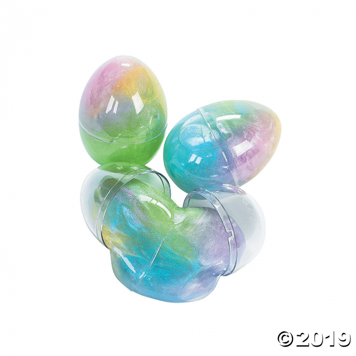 Iridescent Glitter Putty Plastic Easter Eggs - 12 Pc. (Per Dozen)